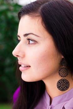 portrait of a beautiful young woman outdoor