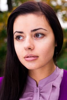 portrait of a beautiful young woman outdoor