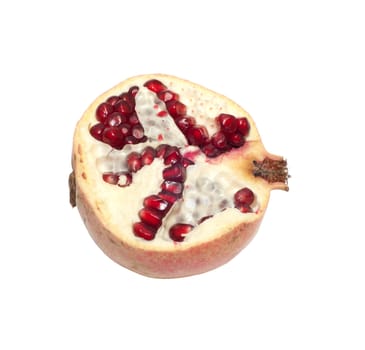 Ripe pomegranate it is isolated on a white background.