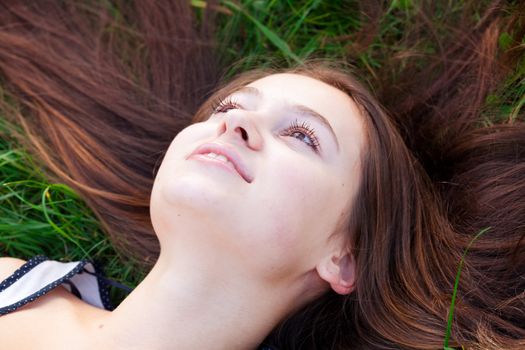 portrait of a beautiful young woman outdoor