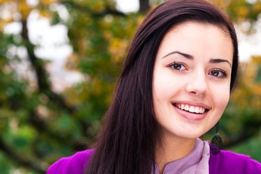 portrait of a beautiful young woman outdoor