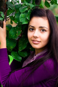 portrait of a beautiful young woman outdoor