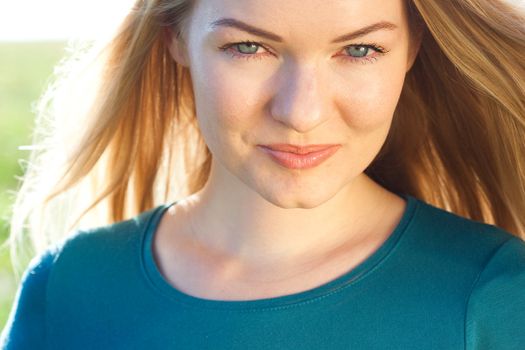 portrait of a beautiful young woman  outdoor