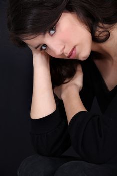 close-up portrait of gorgeous brunette