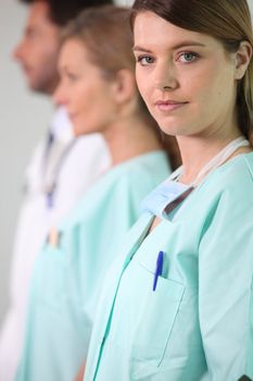 A nurse and her coworkers.