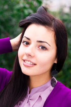 portrait of a beautiful young woman outdoor