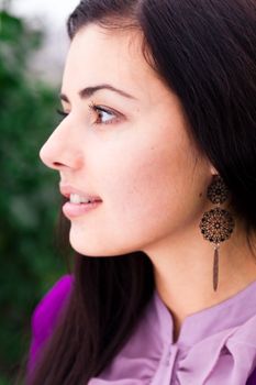 portrait of a beautiful young woman outdoor