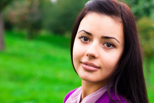 portrait of a beautiful young woman outdoor