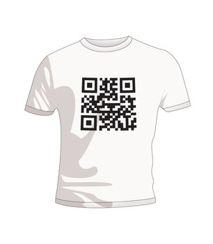 Business qr code concept with white T Shirt