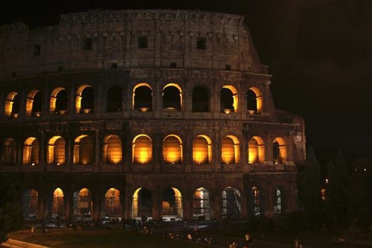 The Colosseum in Rome, Italy.  Built completed in 80 AD.  It was built by the Emperors Vespasian and Titus.
