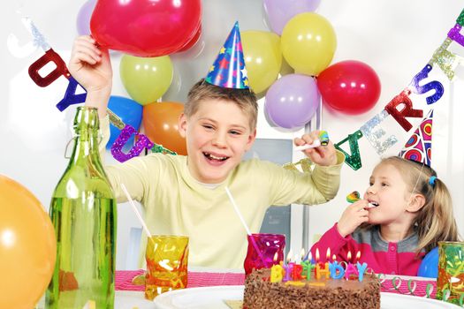 children at crazy birthday party 