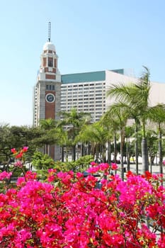 Clock Tower in Hong Kong at spring time