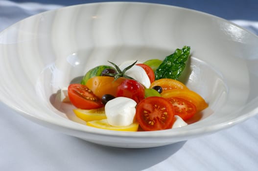 Image of tomato salad with buffalo mozzerella