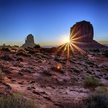 famous sunrise at Monument Valley, Arizona, USA