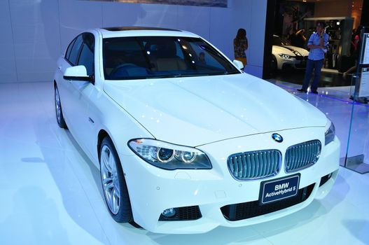 BANGKOK, THAILAND - MAR 30: BMW Active Hybrid 5 shown at the Bangkok Motor Show 2013 in Bangkok, Thailand on March 30, 2013.