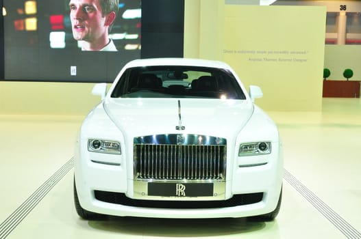 BANGKOK, THAILAND - MAR 30: Rolls royce Phantom II car shown at the Bangkok Motor Show 2013 in Bangkok, Thailand on March 30, 2013.