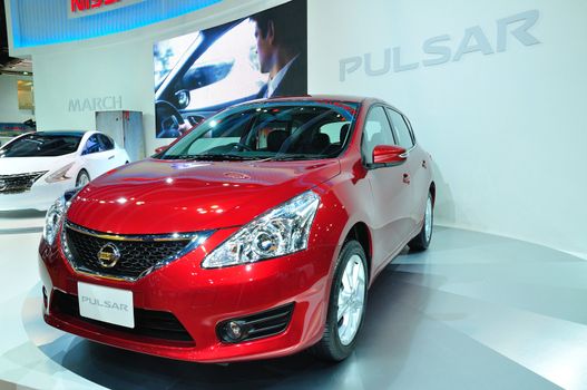 BANGKOK, THAILAND - MAR 30: Nissan Pulsar Car shown at the Bangkok Motor Show 2013 in Bangkok, Thailand on March 30, 2013.