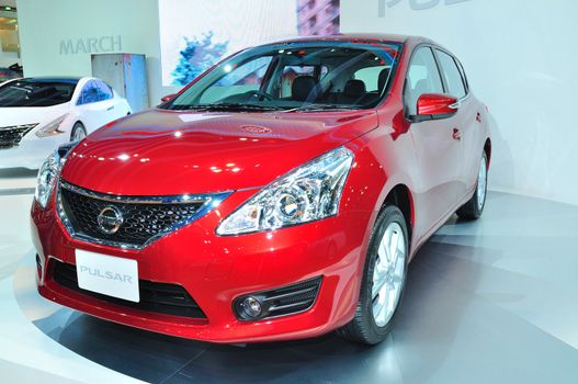 BANGKOK, THAILAND - MAR 30: Nissan Pulsar Car shown at the Bangkok Motor Show 2013 in Bangkok, Thailand on March 30, 2013.