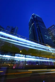 Traffic in Hong Kong at night