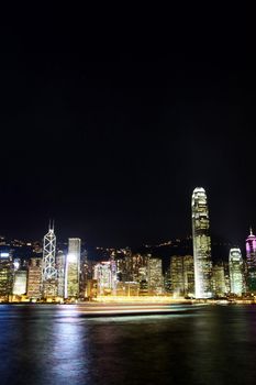 Hong Kong night view along Victoria Harbour