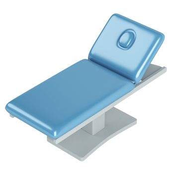Blue massage table isolated on white background