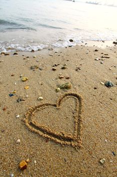 Heart on sand