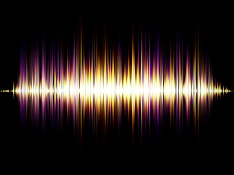 Sound wave background suitable as a backdrop for music, technology and sound projects