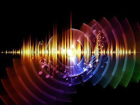 Sound wave background suitable as a backdrop for music, technology and sound projects