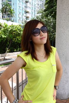 Asian girl with sunglasses