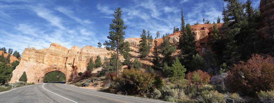panoramic view of Road to Bryce Canyon National Park , USA