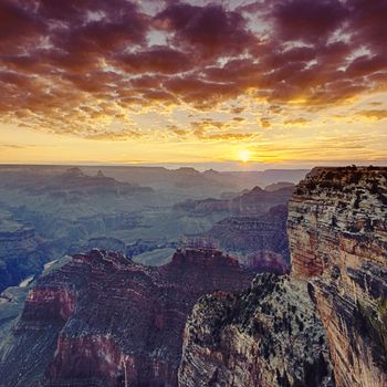 famous Grand Canyon at sunrise, USA