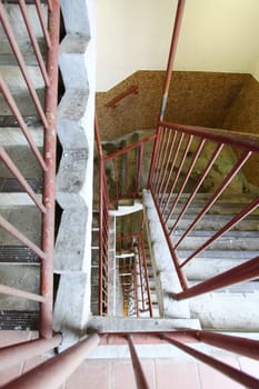 Spiral stairs in public housing of Hong Kong