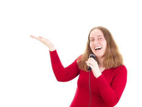 Beautiful woman giving a presentation