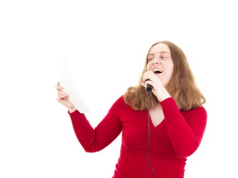 Beautiful woman giving a presentation