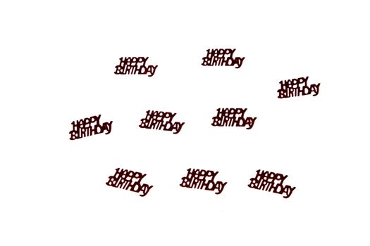 Many small lettering on a white background with a happy birthday-horizontal
