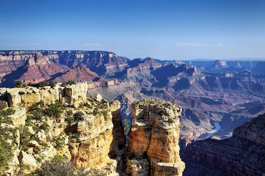 horizontal view of famous Grand Canyon, Arizona, USA