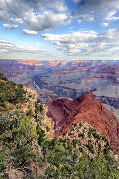 Vertical view of famous Grand Canyon, USA