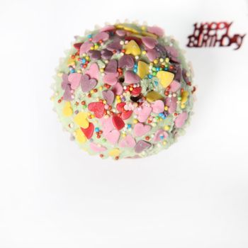 Cupcake with Sugar cast with top - square - lettering happy birthday