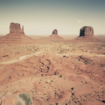 view of famous landscape of Monument Valley, Utah, USA. 