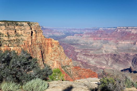 horizontal view of famous Grand Canyon at sunrise, Arizona, USA