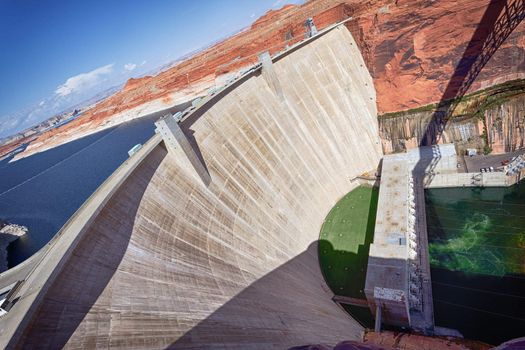 view of the Glen Dam in Page, Arizona, USA 