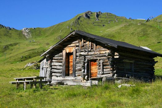 Characteristic mountains building called Baita