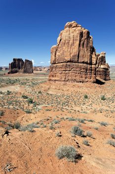 famous Red Rock formations, located in Arches National Park in Moab, Utah 