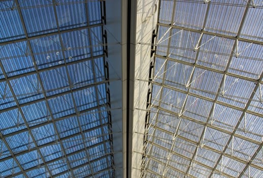 glass structure, contrasting light and shadow