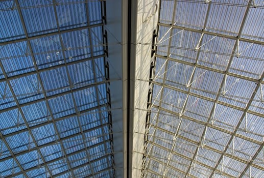 glass structure, contrasting light and shadow