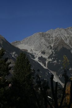 View to the Rumer Scharte viewing from Innsbruck