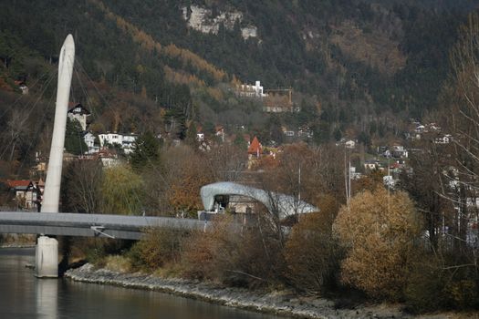 The bridge of the Hungerburgbahn over the Inn in Innsbruck