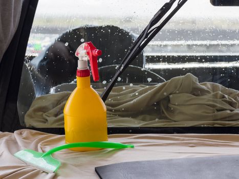 Car wash equipment used for washing car in garage