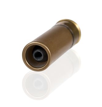 12 caliber bullet cartridge isolated on white with clipping path