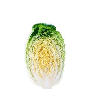 Halved chinese cabbage, clean crossection isolated